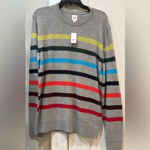 GAP Men's Multicolor Striped Crewneck Sweater